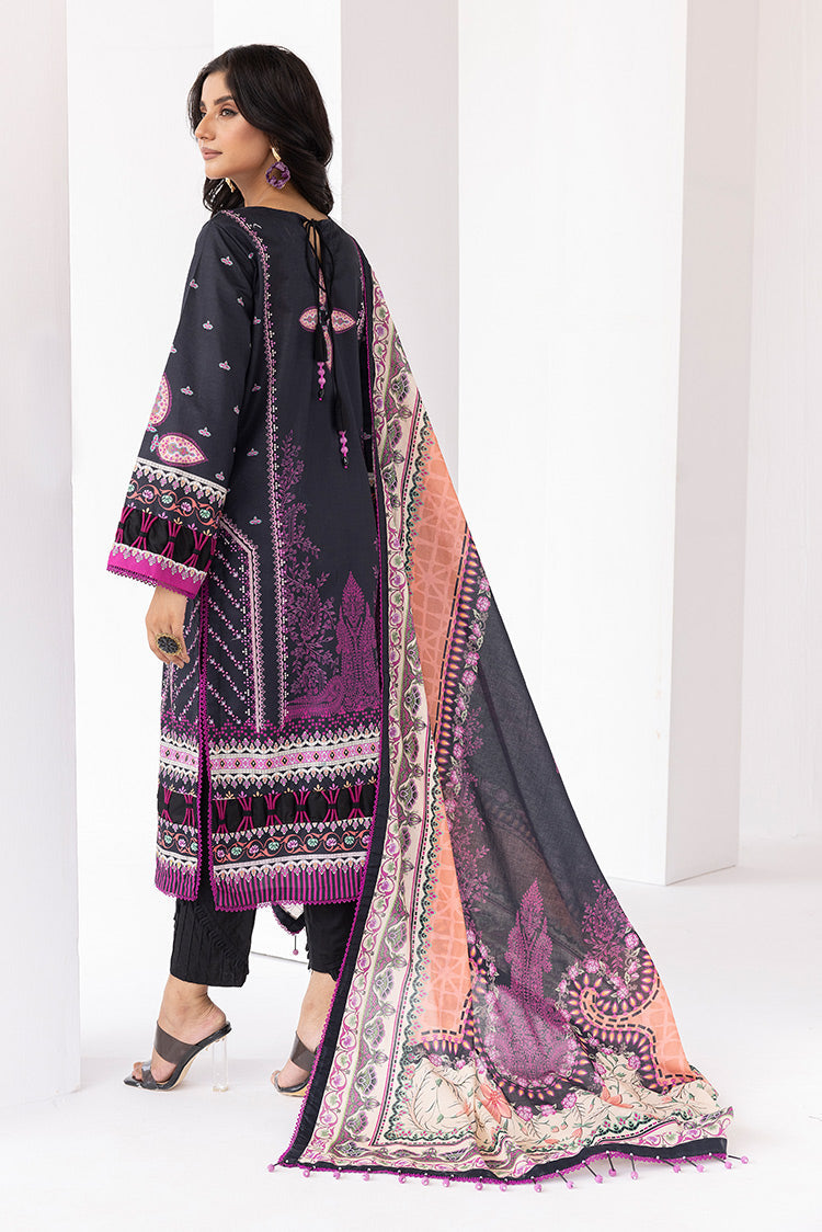 Picture of 3-PC Unstitched Digital Printed Lawn Suit - Available at Raja Sahib