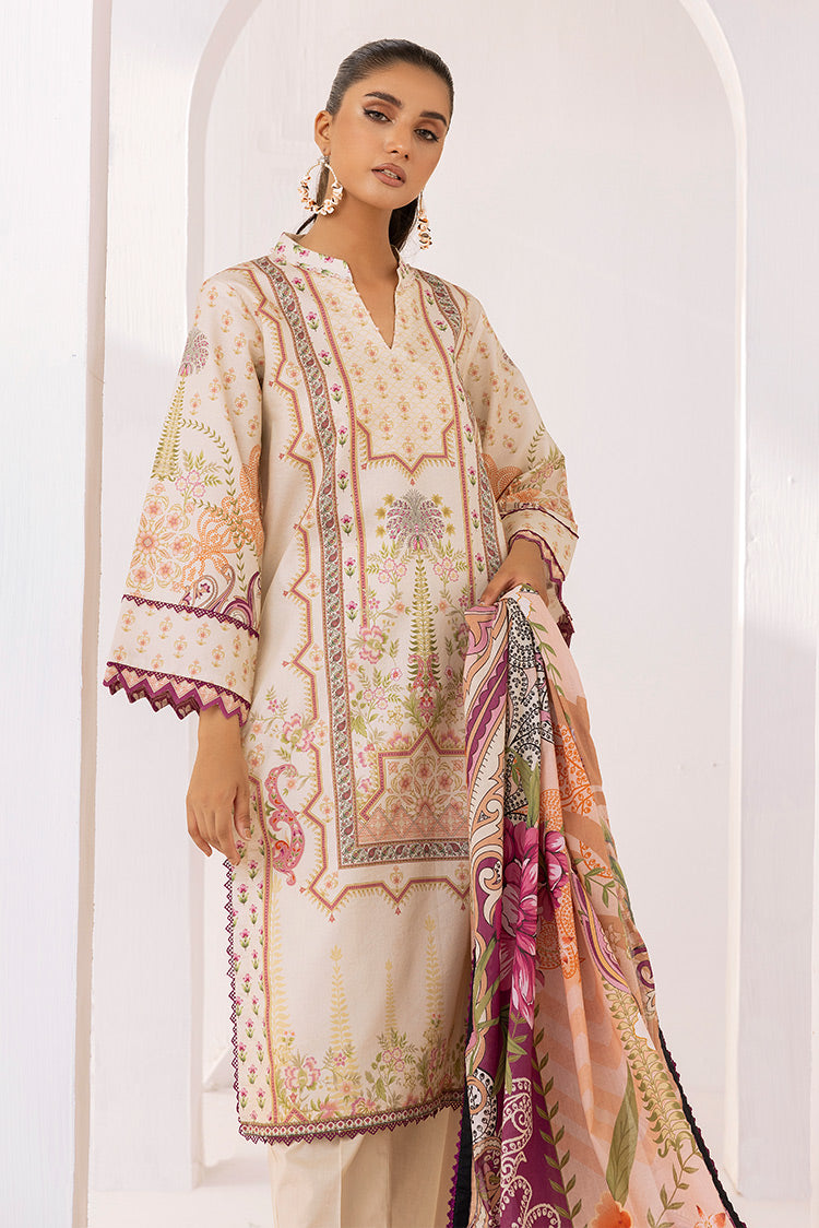 Picture of 3-PC Unstitched Digital Printed Lawn Suit - Available at Raja Sahib