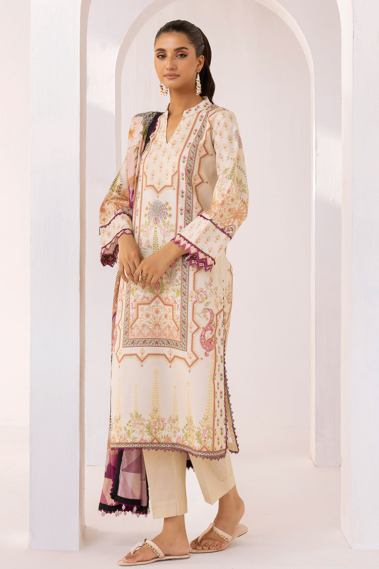 Picture of 3-PC Unstitched Digital Printed Lawn Suit - Available at Raja Sahib