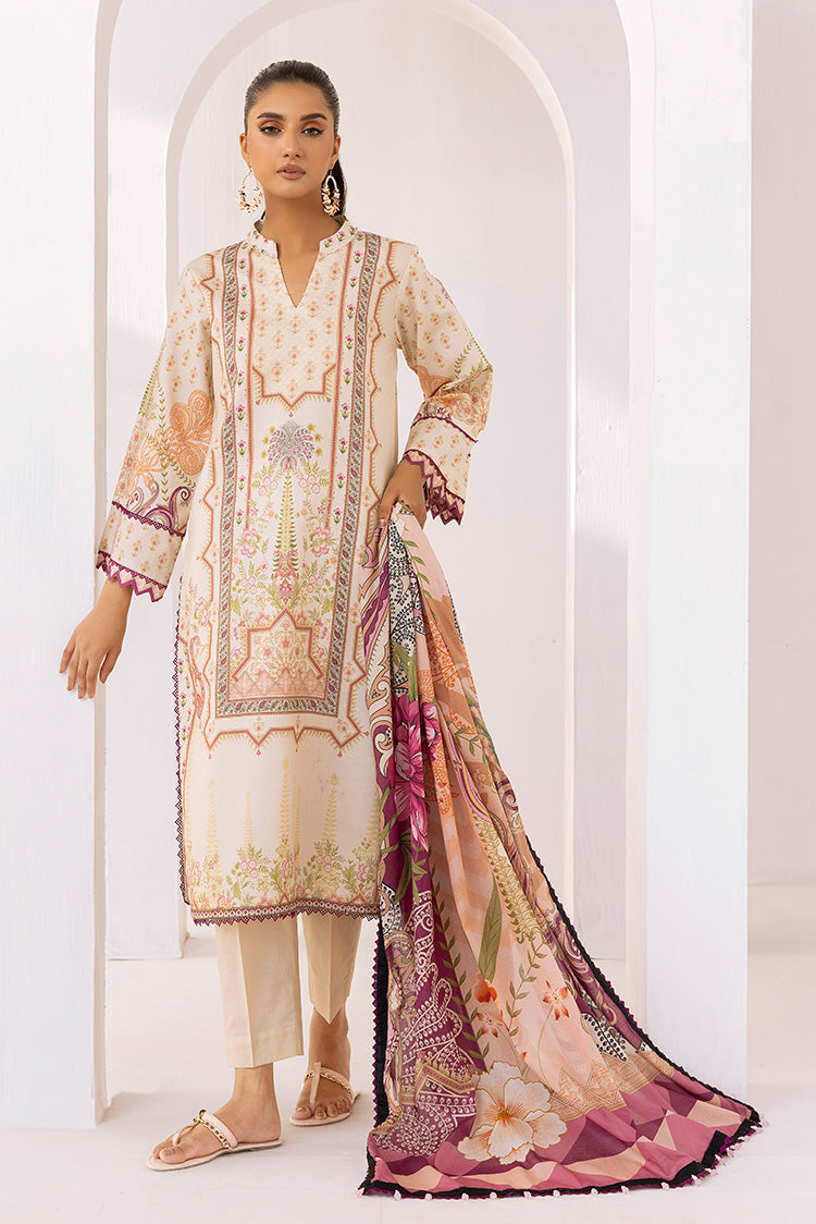 Picture of 3-PC Unstitched Digital Printed Lawn Suit - Available at Raja Sahib