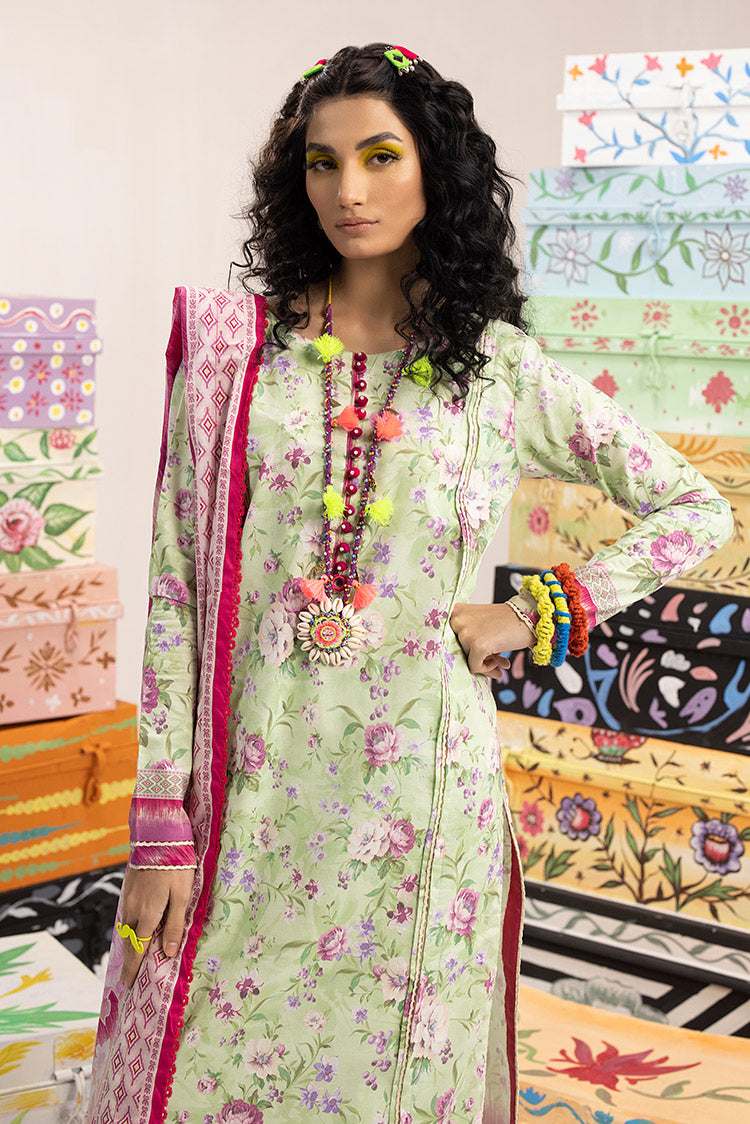 Picture of 3-PC Unstitched Digital Printed Lawn Suit - Available at Raja Sahib