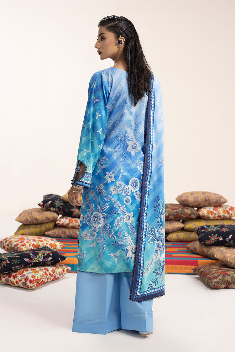 Picture of 3-PC Unstitched Digital Printed Lawn Suit - Available at Raja Sahib