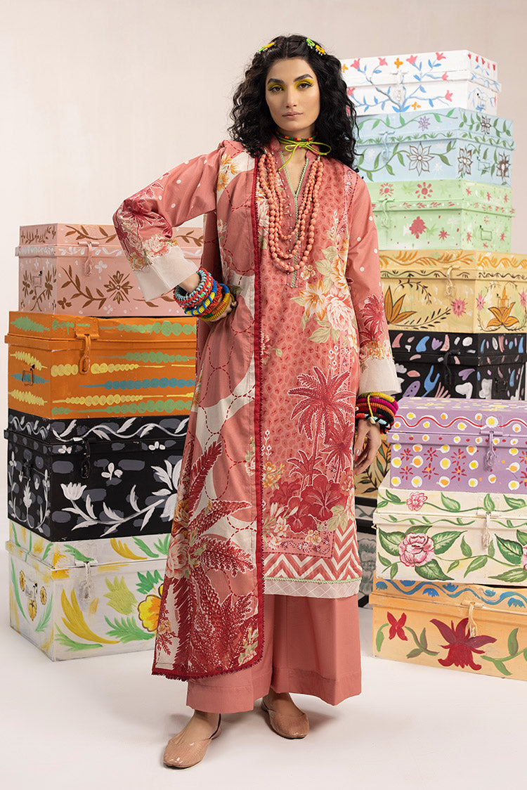 Picture of 3-PC Unstitched Digital Printed Lawn Suit - Available at Raja Sahib