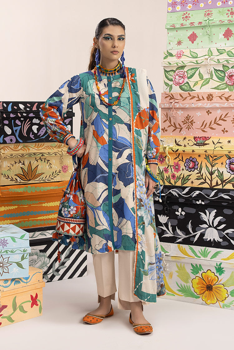 Picture of Ellena - 3-PC Unstitched Digital Printed Lawn Suit - Available at Raja Sahib