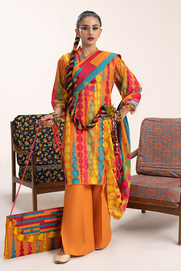 Picture of Ellena - 3-PC Unstitched Digital Printed Lawn Suit - Available at Raja Sahib