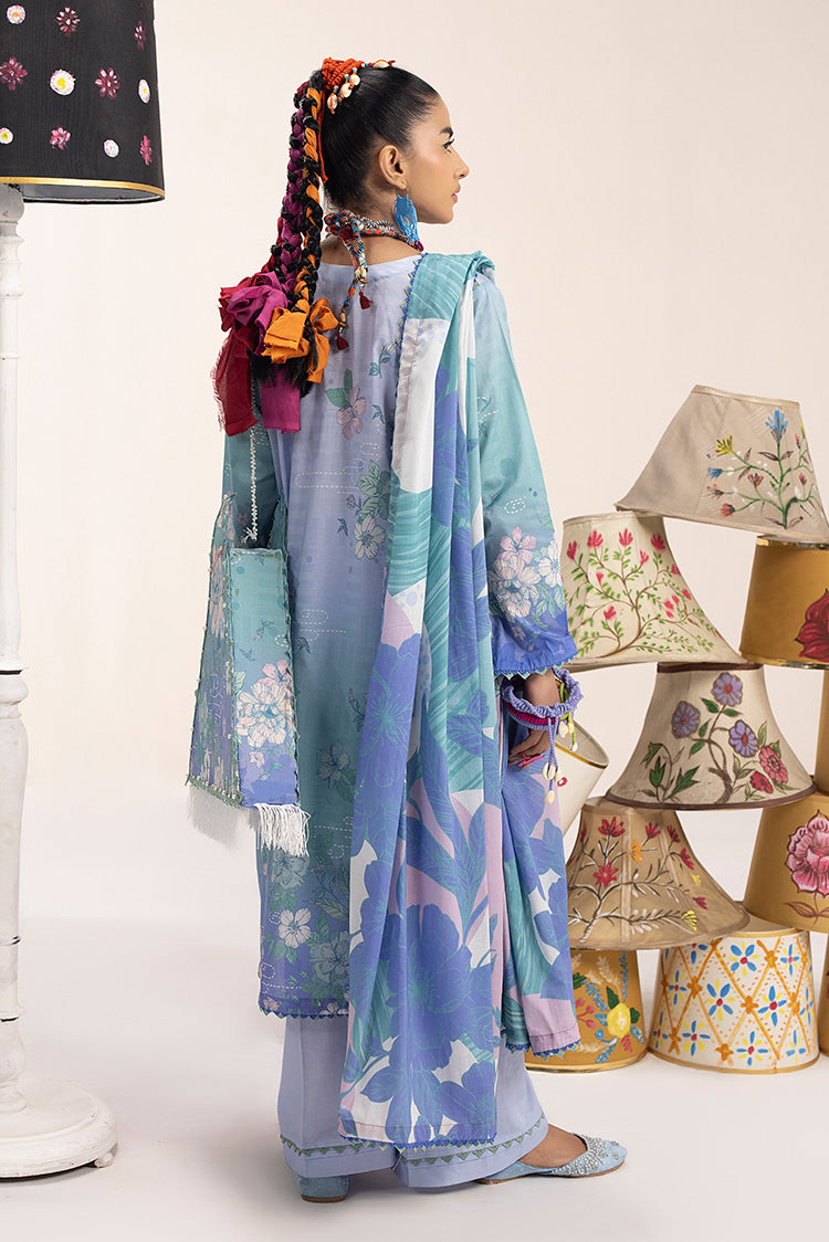 Picture of 3-PC Unstitched Digital Printed Lawn Suit - Available at Raja Sahib