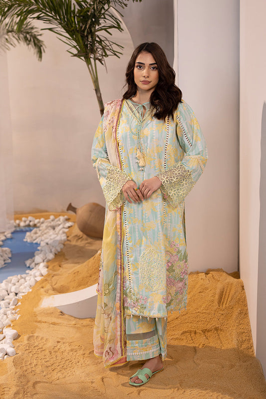 Picture of Ellena - 3-PC Unstitched Digital Printed Lawn Suit - Available at Raja Sahib