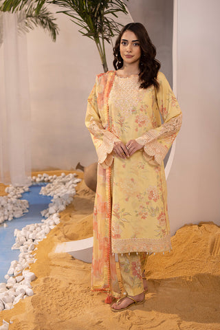 Picture of Ellena - 3-PC Unstitched Digital Printed Lawn Suit - Available at Raja Sahib