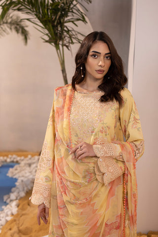 Picture of Ellena - 3-PC Unstitched Digital Printed Lawn Suit - Available at Raja Sahib