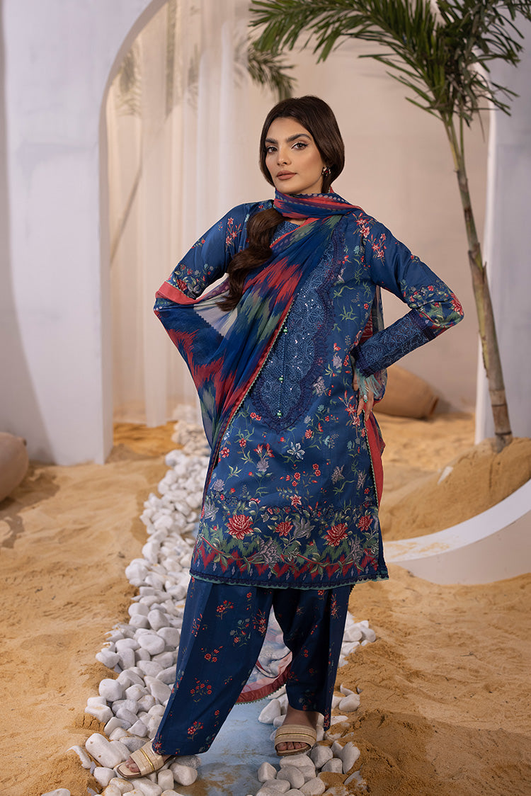 Picture of Ellena - 3-PC Unstitched Digital Printed Lawn Suit - Available at Raja Sahib