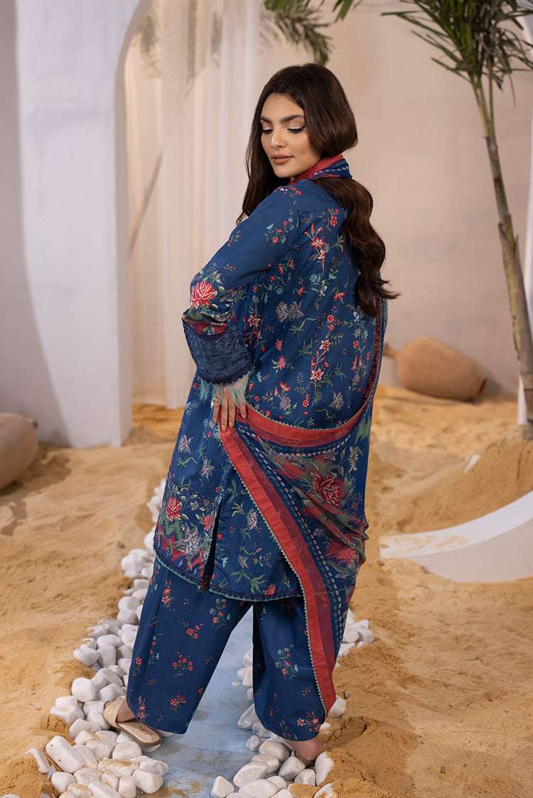 Picture of Ellena - 3-PC Unstitched Digital Printed Lawn Suit - Available at Raja Sahib