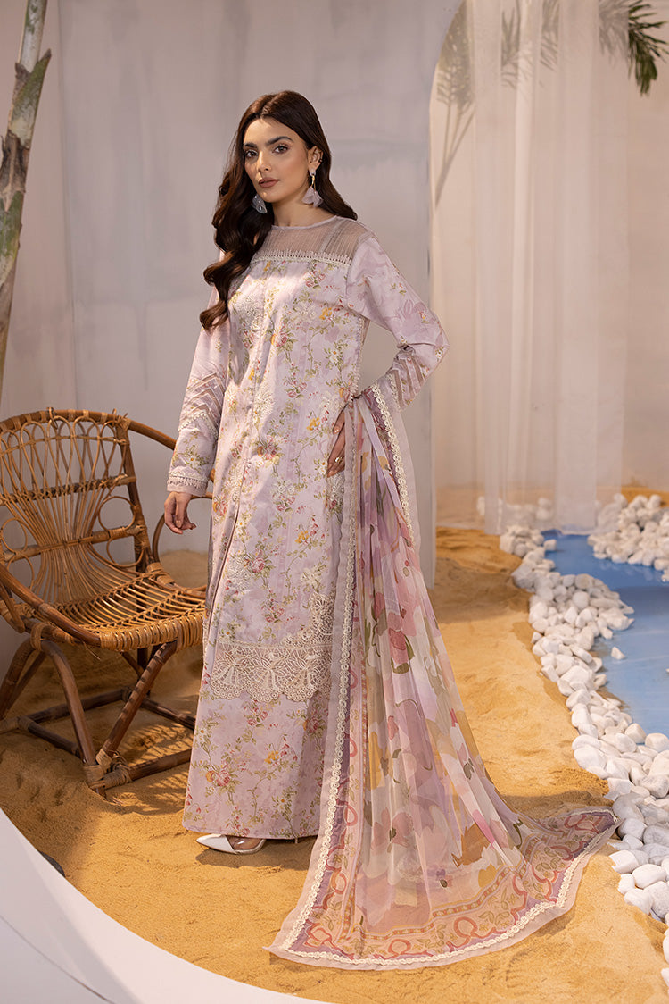 Picture of Ellena - 3-PC Unstitched Digital Printed Lawn Suit - Available at Raja Sahib