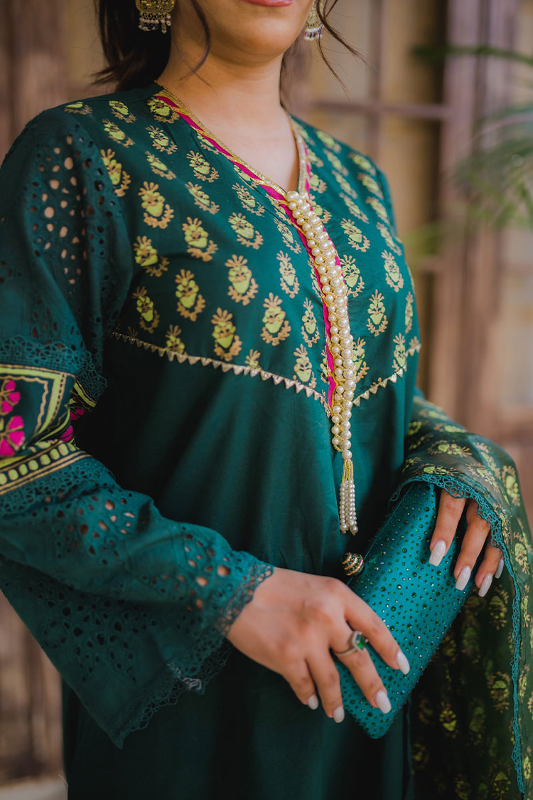 Picture of RJS Pret - Block Kari Exclusive Collection - Emerald - Available at Raja Sahib