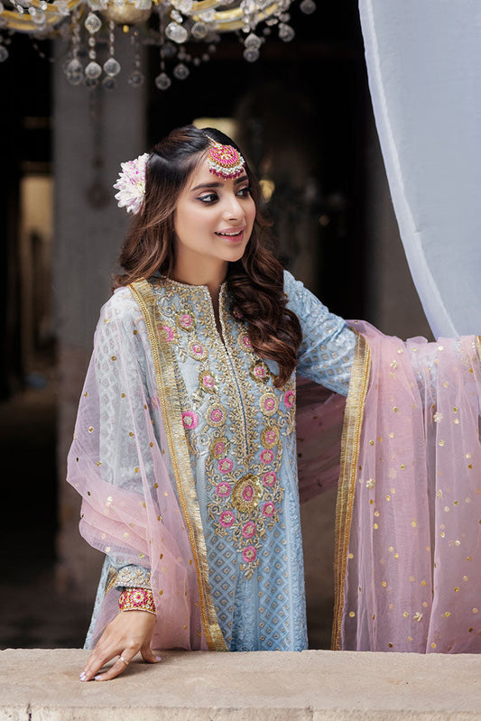 Picture of RJS Pret - Pari Formal Pret Collection - Enchanted Sky Blue - Available at Raja Sahib