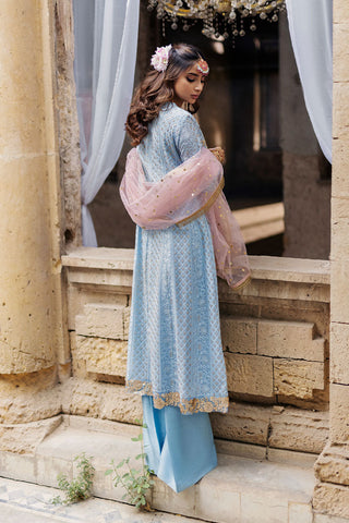 Picture of RJS Pret - Pari Formal Pret Collection - Enchanted Sky Blue - Available at Raja Sahib