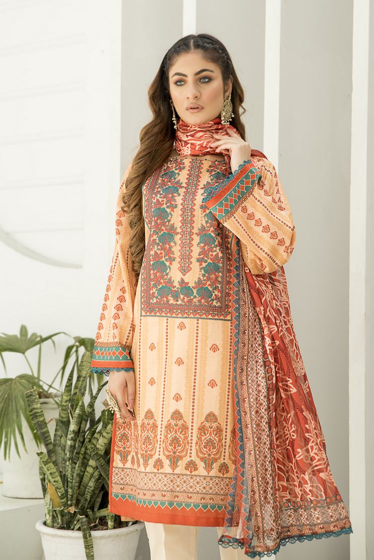 Picture of Ellena - 3-PC Stitched Lawn Suit - Available at Raja Sahib