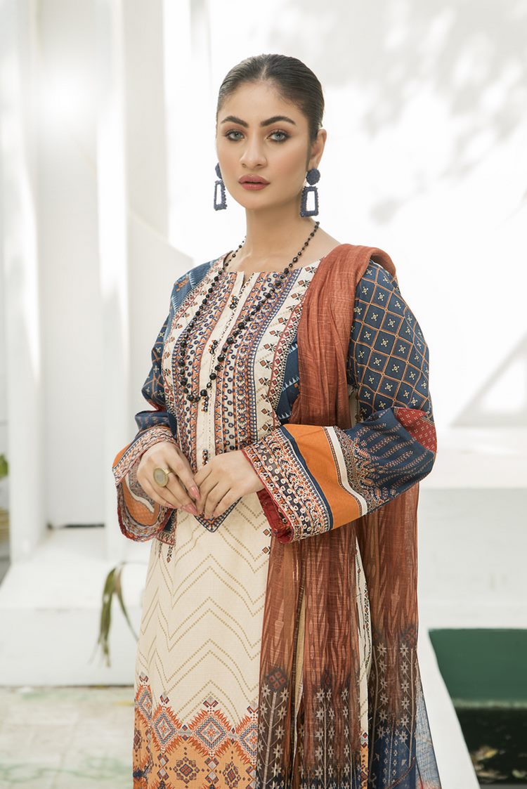 Picture of Ellena - 3-PC Stitched Lawn Suit - Available at Raja Sahib