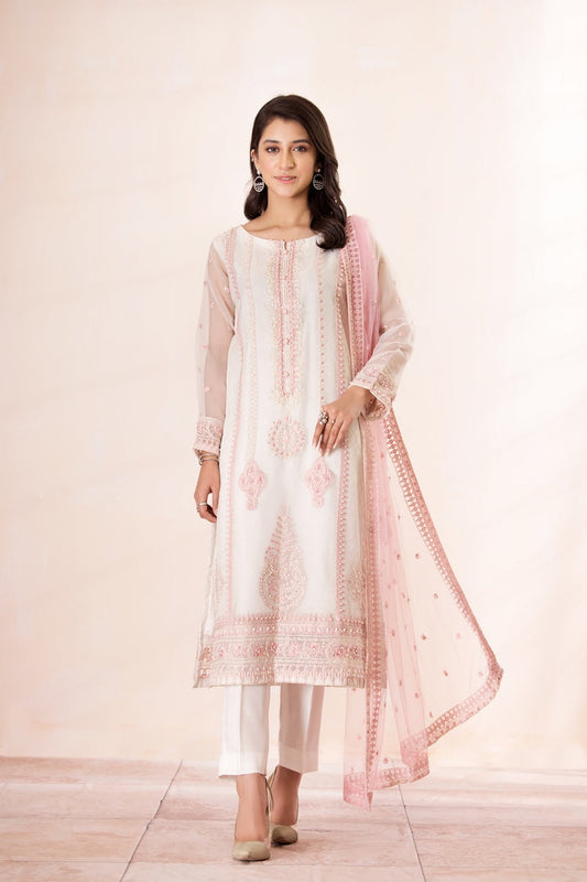 Picture of Ellena - 3-PC Stitched Embroidered Organza Suit - Available at Raja Sahib