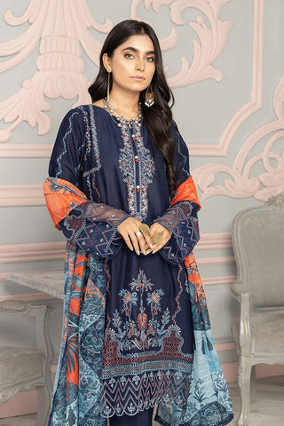 Ellena - 3-PC Stitched Embroidered Cambric Cotton Suit