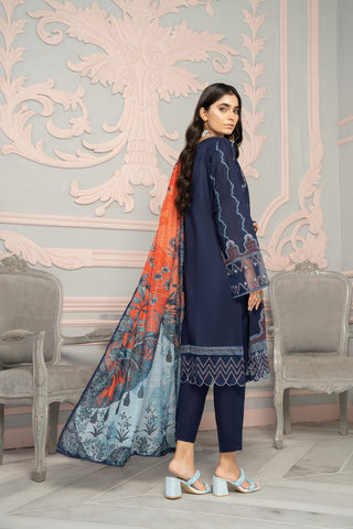 Ellena - 3-PC Stitched Embroidered Cambric Cotton Suit