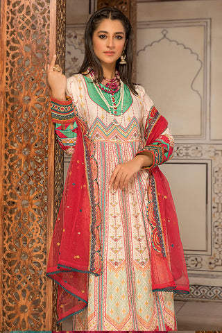 Ellena - 3-PC Stitched Self Jacquard Suit