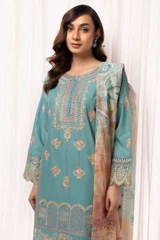 Ellena - 3-PC Stitched Embroidered Cambric Cotton Suit