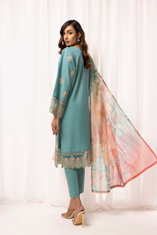 Ellena - 3-PC Stitched Embroidered Cambric Cotton Suit