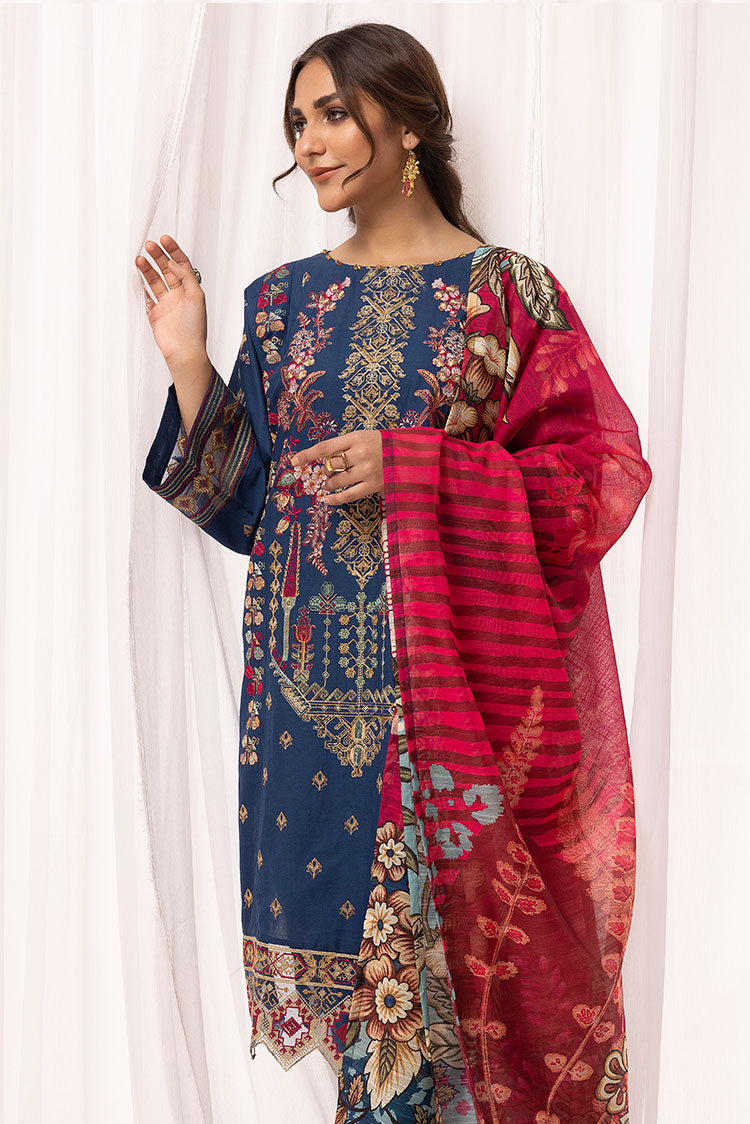 Picture of Ellena - 3-PC Stitched Embroidered Cambric Cotton Suit - Available at Raja Sahib