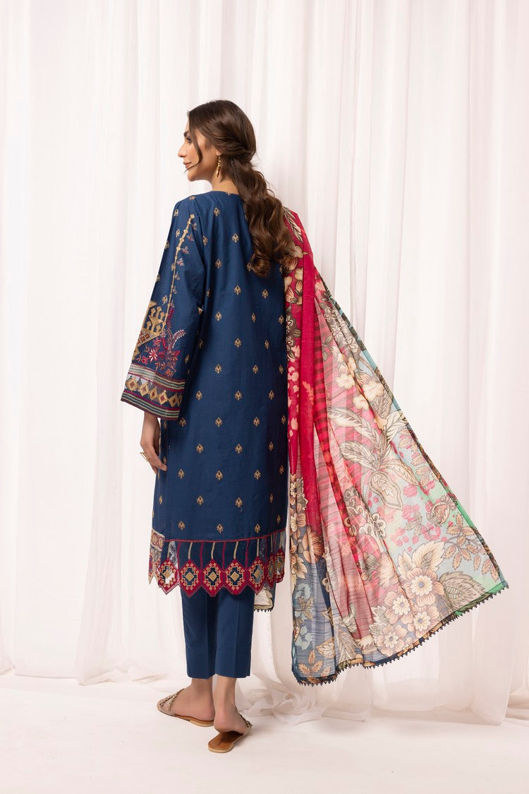 Picture of Ellena - 3-PC Stitched Embroidered Cambric Cotton Suit - Available at Raja Sahib