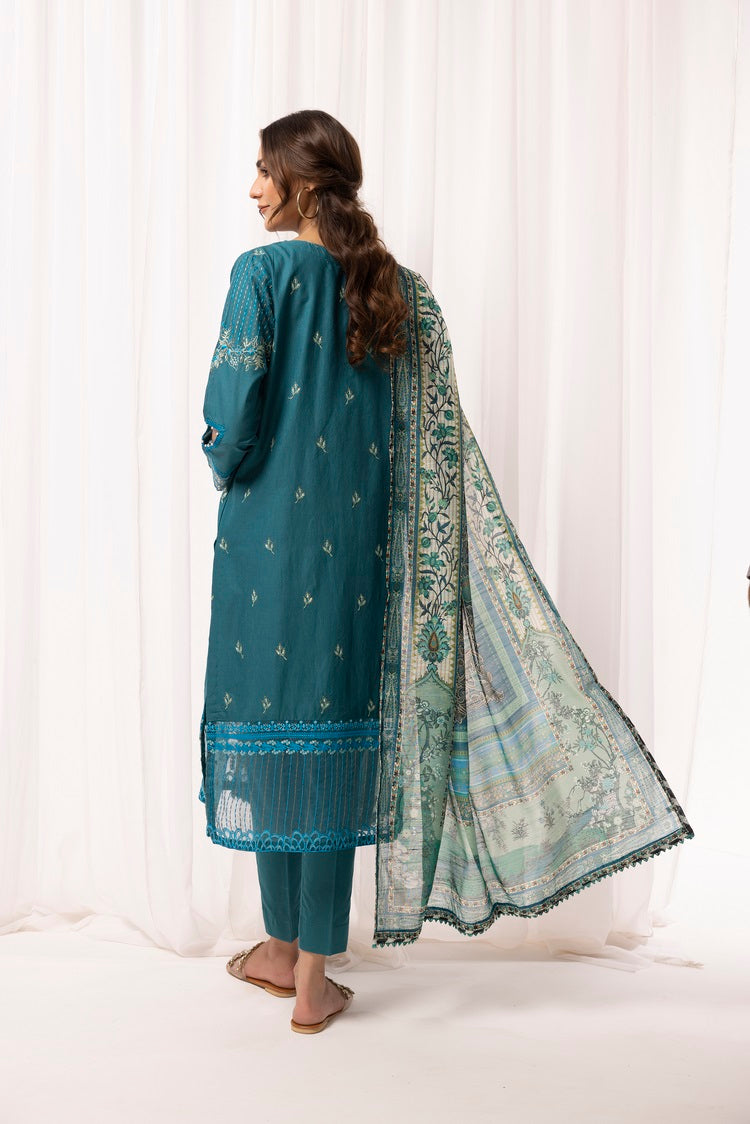 Picture of Ellena - 3-PC Stitched Embroidered Cambric Cotton Suit - Available at Raja Sahib