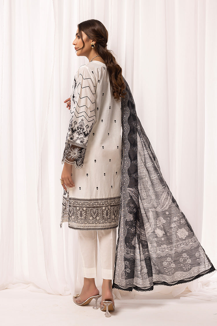 Picture of Ellena - 3-PC Stitched Embroidered Cambric Cotton Suit - Available at Raja Sahib