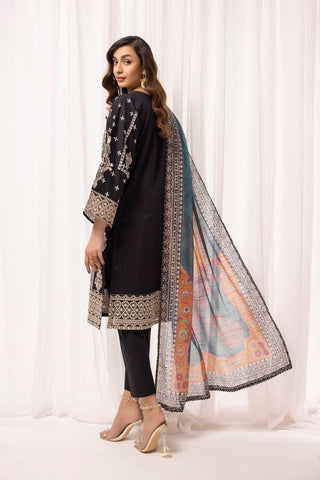 Ellena - 3-PC Stitched Embroidered Cambric Cotton Suit