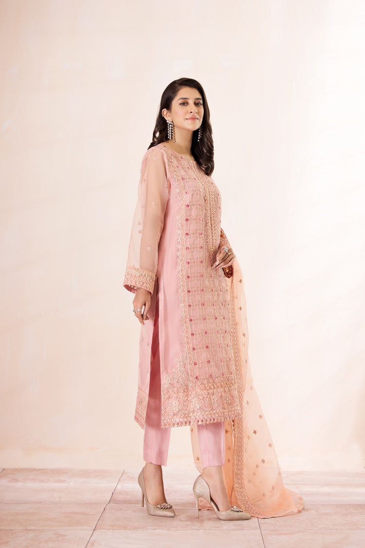 Picture of Ellena - 3-PC Stitched Embroidered Organza Suit - Available at Raja Sahib