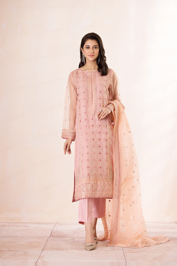 Picture of Ellena - 3-PC Stitched Embroidered Organza Suit - Available at Raja Sahib