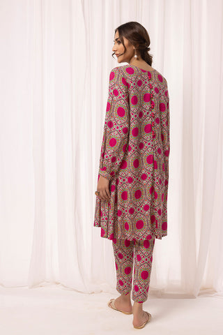 2-PC Stitched Printed Arabic Lawn Suit