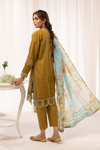 Ellena - 3-PC Stitched Self Jacquard Suit