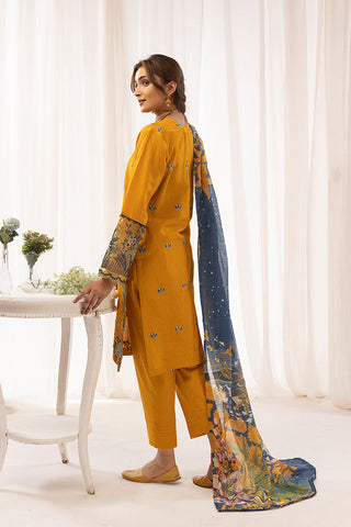 Ellena - 3-PC Stitched Self Jacquard Suit