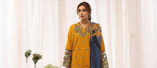 Ellena - 3-PC Stitched Self Jacquard Suit