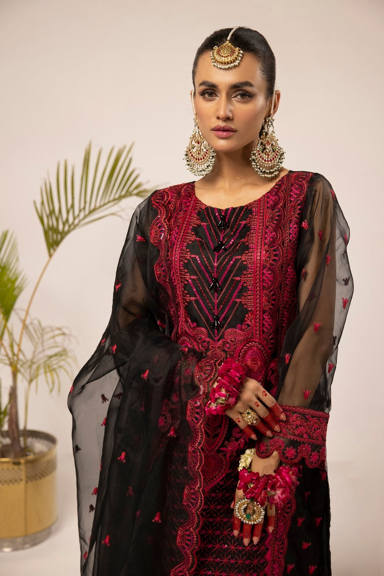 Picture of Ellena - 3-PC Stitched Fancy Embroidered Organza Suit - Available at Raja Sahib