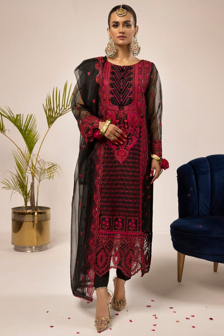 Picture of Ellena - 3-PC Stitched Fancy Embroidered Organza Suit - Available at Raja Sahib