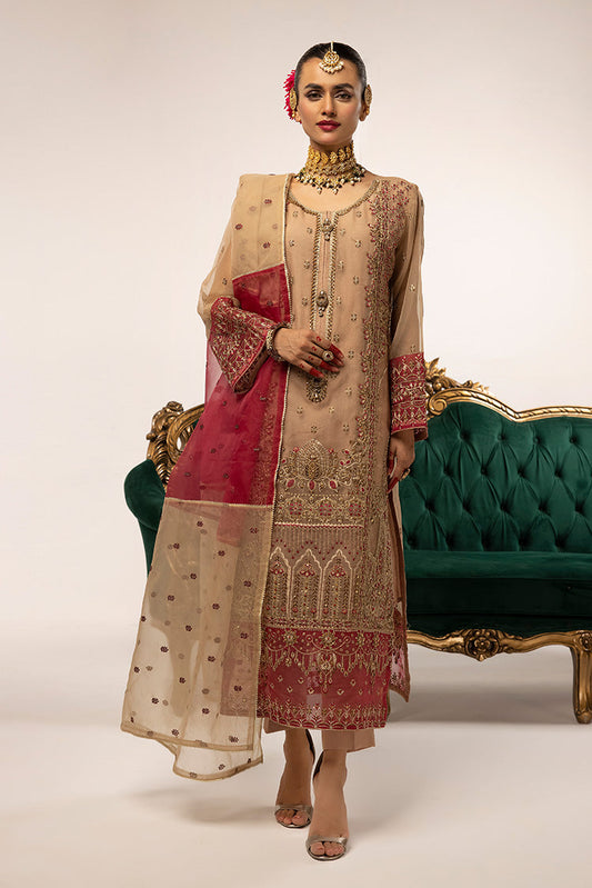 Picture of Ellena - 3-PC Stitched Fancy Embroidered Organza Suit - Available at Raja Sahib