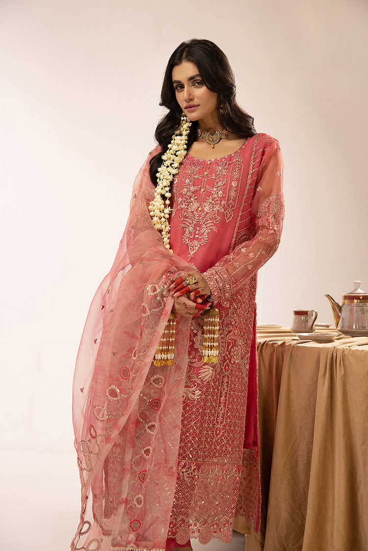 Picture of Ellena - 3-PC Stitched Fancy Embroidered Organza Suit - Available at Raja Sahib