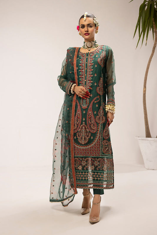 Picture of Ellena - 3-PC Stitched Fancy Embroidered Organza Suit - Available at Raja Sahib