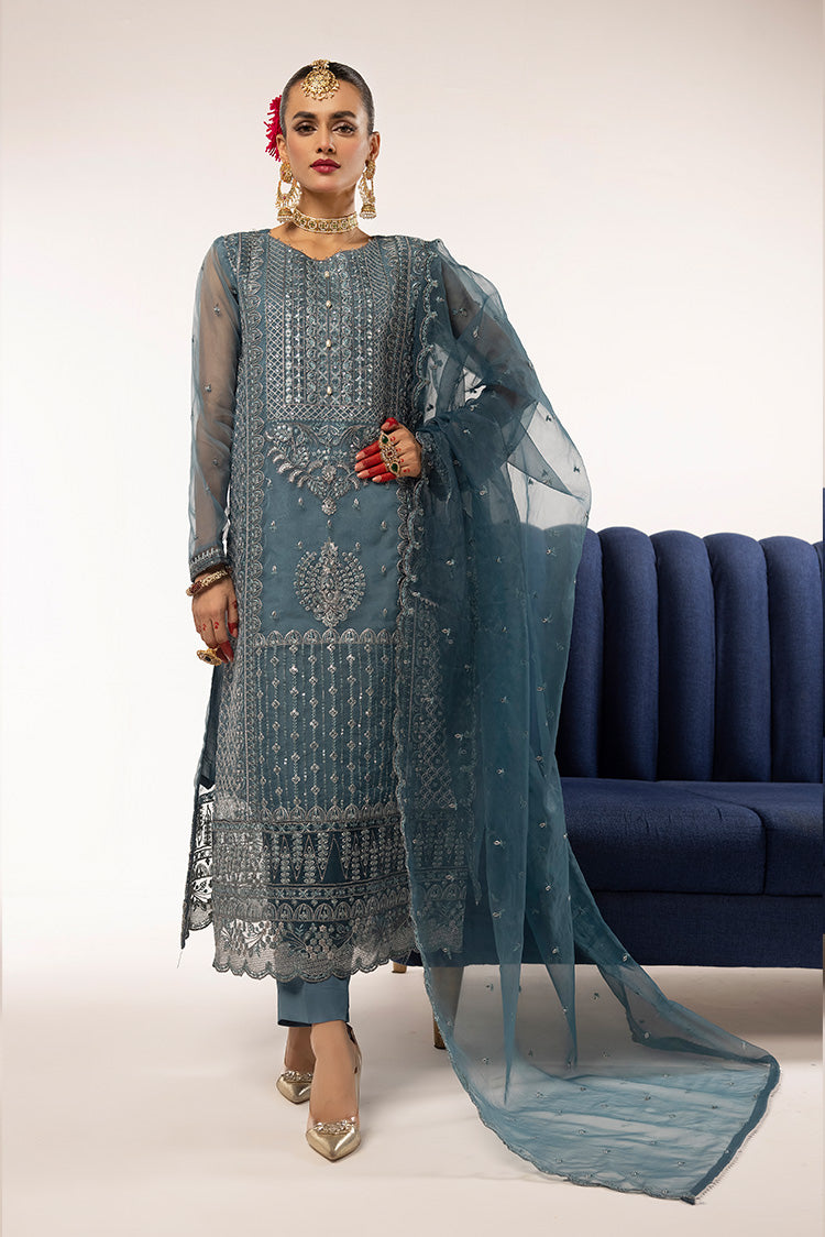 Picture of Ellena - 3-PC Stitched Fancy Embroidered Organza Suit - Available at Raja Sahib