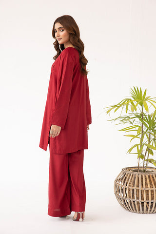 2-PC Stitched Dyed Raw Silk Suit