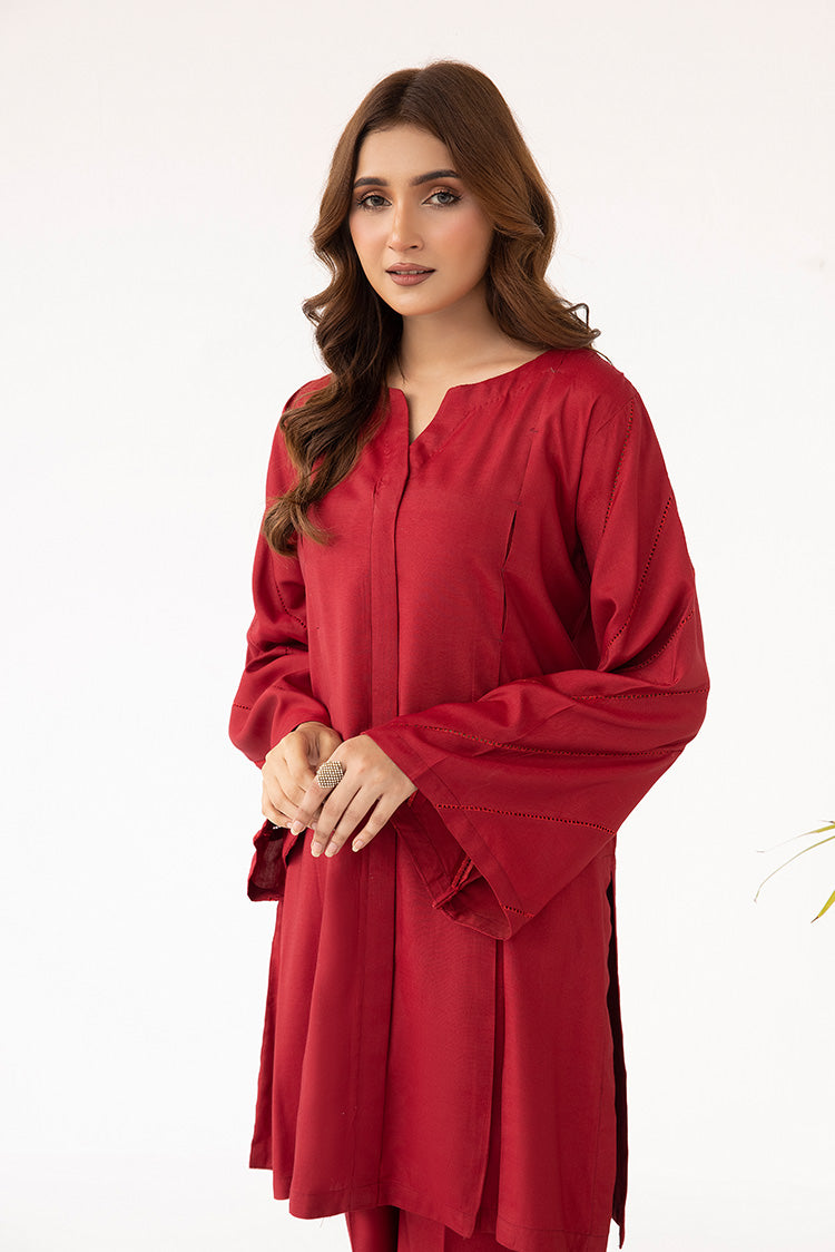 Picture of Ellena - 2-PC Stitched Dyed Raw Silk Suit - Available at Raja Sahib