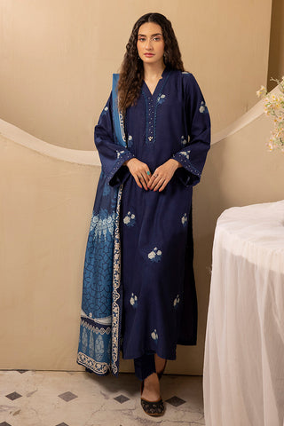 Ellena - 3-PC Stitched Embroidered Khaddar Suit