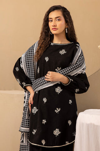 Ellena - 3-PC Stitched Embroidered Khaddar Suit