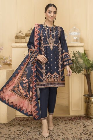 Picture of Ellena - Embroidered Khaddar 3-PC Suit - Available at Raja Sahib