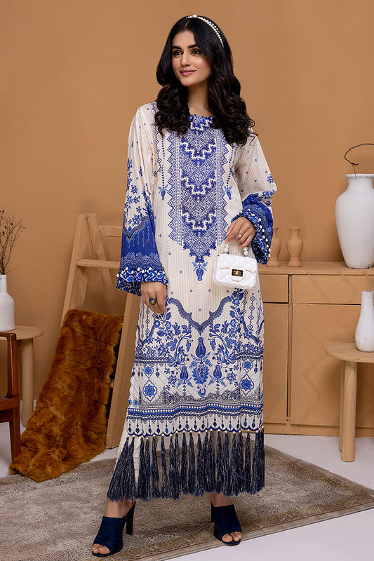 Picture of Ellena - EY-03 Ocean Breeze Digital Printed Lawn Jacquard Kurti Collection Vol-1 - Available at Raja Sahib